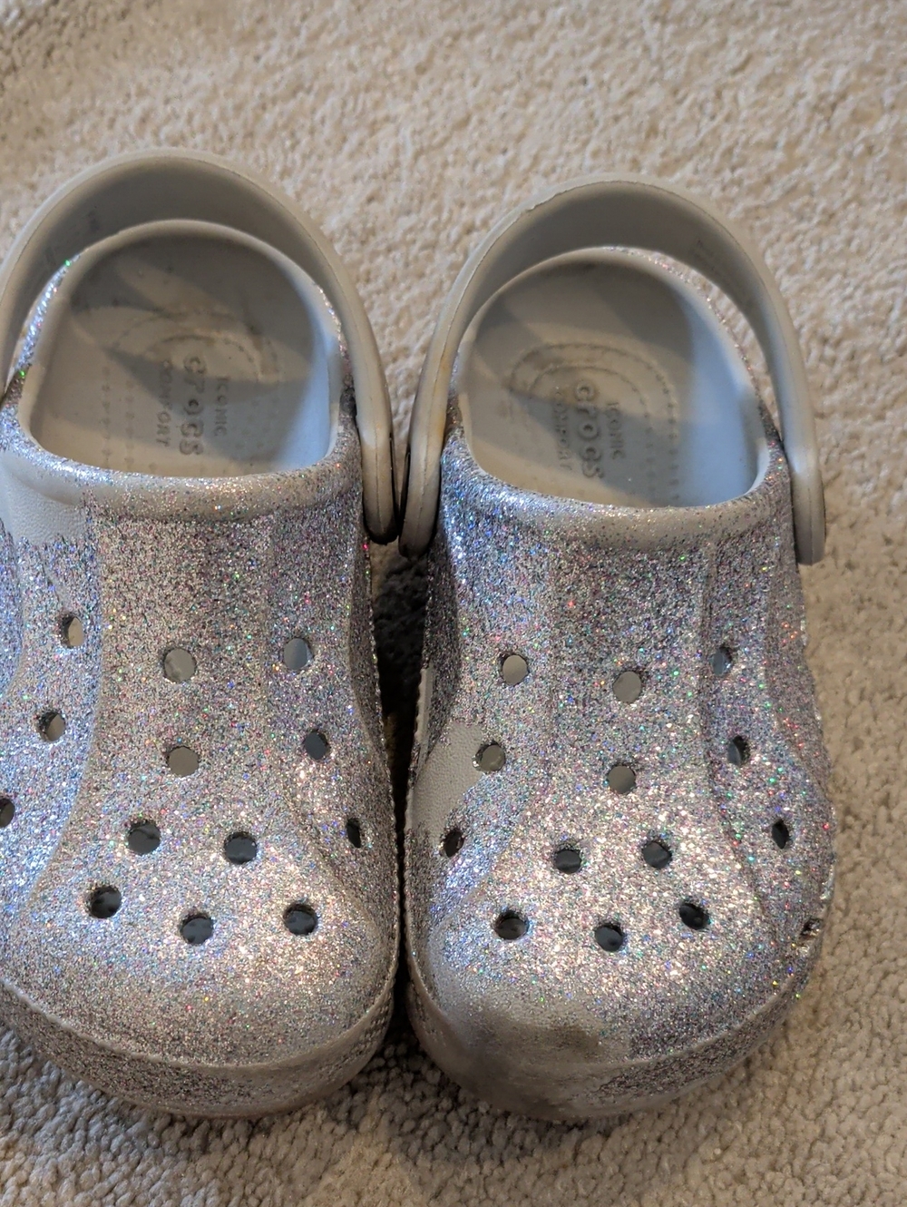 Crocs Sparkle Silver Size 9